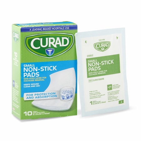 Medline CURAD Sterile Nonstick Pad, 2in x 3in, 10/Box, 12PK CUR47395RB