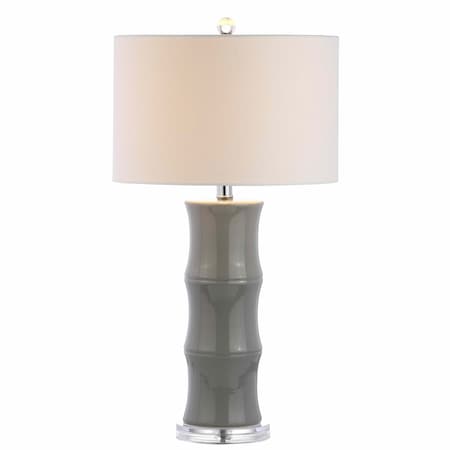 Jonathan Y Tiki 26.5" Ceramic LED Table Lamp, Grey JYL3015B