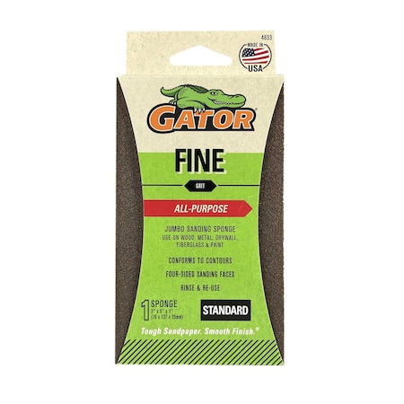 Gator Finishing 3 x 5 x 1 in Jumbo Sanding Sponge, Fine 4633GA