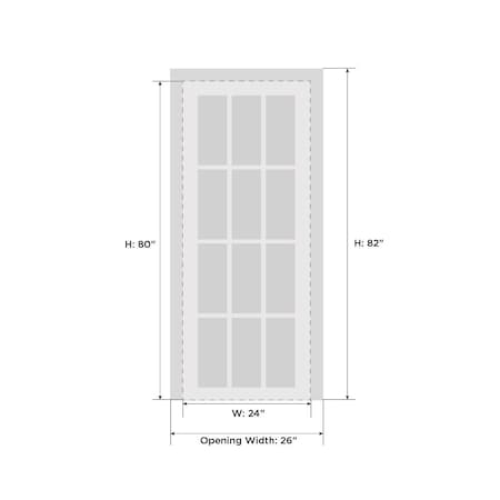 Sartodoors French Interior Door, 24" x 80", White QUADRO4112ID-WS-24