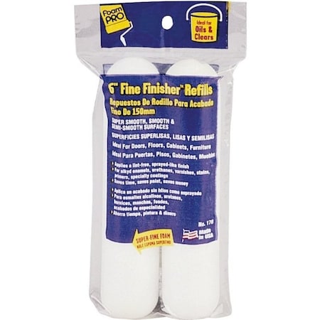Foampro Roller Cover, 3/8 in Thick Nap, 6 in L, Foam Cover 176