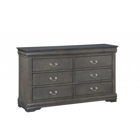 Homeroots 15" Gray Solid Wood Double Dresser 347121