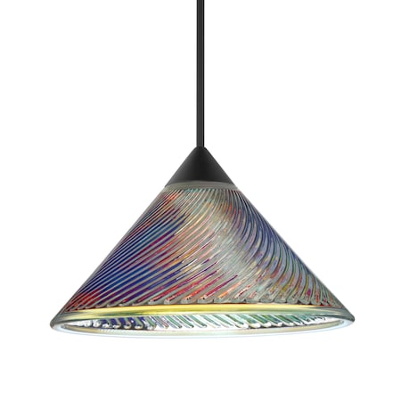 Besa Lighting Besa Kona Pendant, Dicro Swirl, Black Finish, 1x 50W MAX GY6.35 Base 1XT-550493-BK