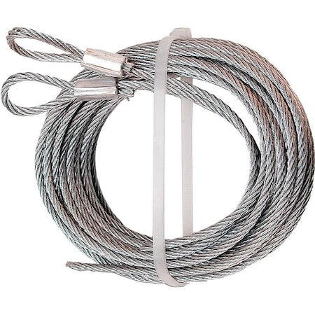 Prime-Line Aircraft Cable, 1/8 in Dia, 12 ft L, Carbon Steel, Galvanized GD 52100