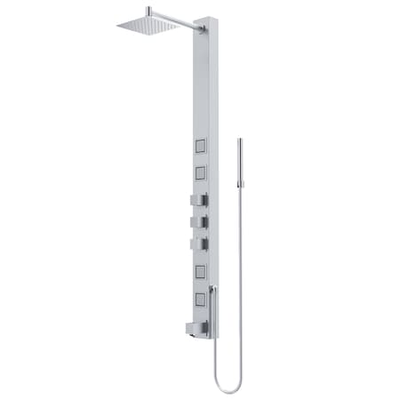 Vigo 58 in. H x 4 in. W 4-Jet Shower Panel System with Head, Tub Filler and Hand Wand, Stainless Steel VG08019ST