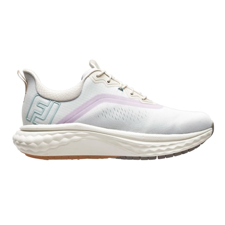 Footjoy Quantum Women's Spikeless Golf Shoes - Cream/Purple/Blue/9.5 Medium FTJ97816WS