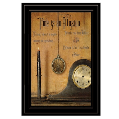 Homeroots Time Is An Illusion 2 Black Framed Print Wall Art 407293
