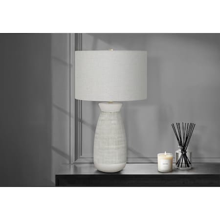 Monarch Specialties Lighting, 27 in.H, Table Lamp, Grey Ceramic, Grey Shade, Contemporary I 9725