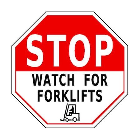 Piprd Stop Watch For Forklifts Floor Sign, 48" STSTOPWFL48