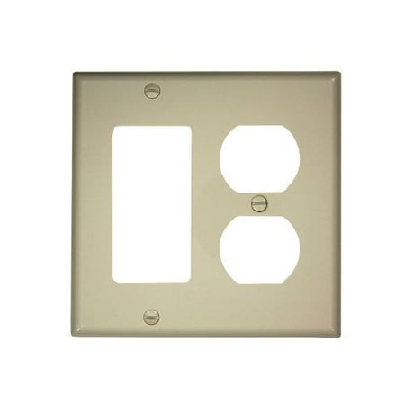 Leviton Combination Wallplate, Standard Size, Gang 2, Light Almond 80746-T