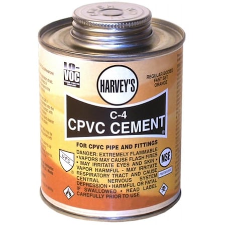 Wm Harvey Co .25 Pint Orange C4 Regular Bodied CPVC Cement 018700-24