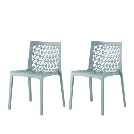 Lagoon Milan Resin Stackable Dining Chair with Open Design Back, 2PK 7053B9-SALGS
