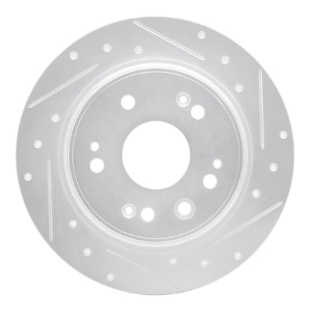 Dynamic Friction Co DFC Brake Rotor - Drilled and Slotted - Silver 631-59046R