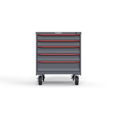 Strong Hold 5 drawer cabinet - (2x 3in, 2x 4in, 1x 6in) - Red accents - Keyed Alike S3036-PCAAS-0502DS