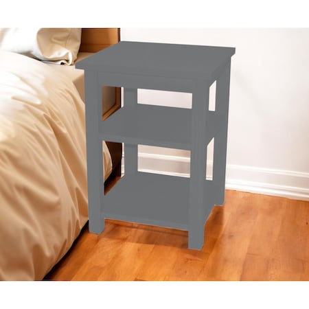 Homeroots 28" Gray Solid Wood Nightstand 548319