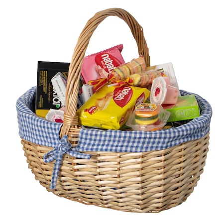 Wickerwise Picnic Basket with Handle and Washable Plaid Liner - Ideal for Outdoor Adventures,  QI004718.L