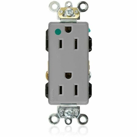 Leviton PlugsandReceptacles, 15A, 125VAC, Gry, Nylon 16262-HGG