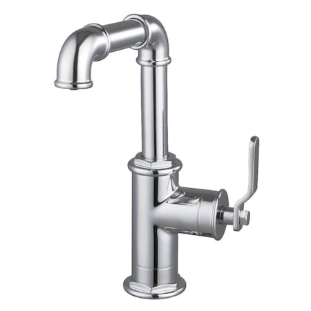 Kingston Brass One-Handle Single-Hole Bathroom Faucet with Push Pop-Up Drain, Polished Chrome LS6001KL