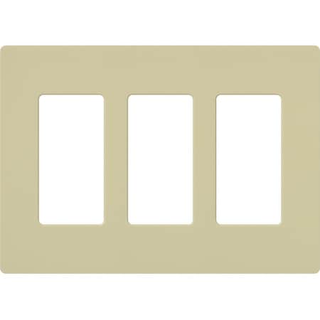 Lutron Designer Wall Plates, Number of Gangs: 3 Gloss Finish, Ivory CW-3-IV