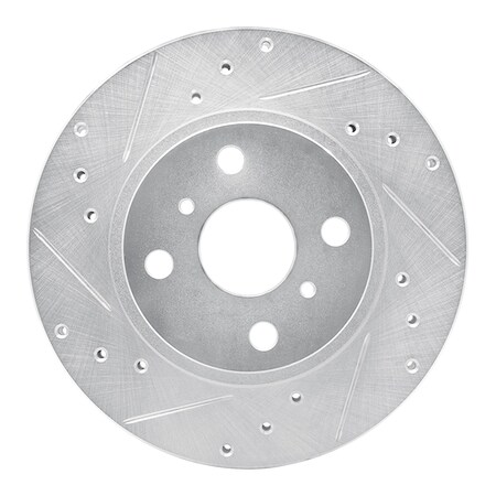 Dynamic Friction Co DFC Brake Rotor - Drilled and Slotted - Silver 631-76032L
