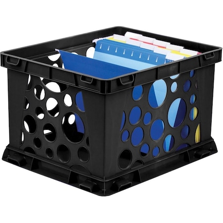 Storex Large Storage File Crate, Black, PK3 61546U03C