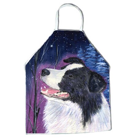 Carolines Treasures Starry Night Border Collie Apron - 27 x 31 in. SS8369APRON