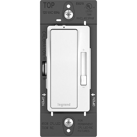 Pass & Seymour Lighting Dimmer, White, 120V AC RHCL453PWAMCC4