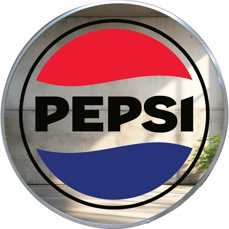 Se-Kure Luxe Pepsi Silver convex logoed mirror 26in PNEPC DOME1SLV-26