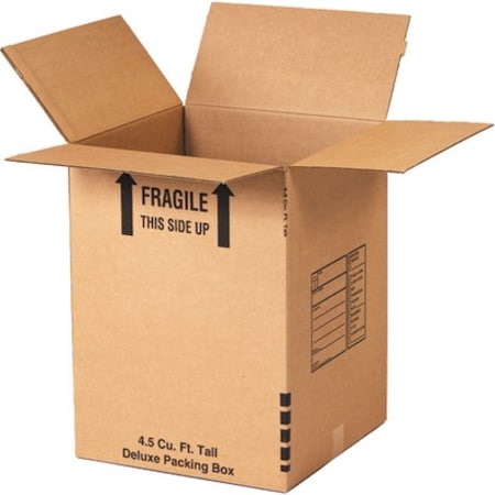 Zoro Select 18 in x 18 in x 24 in Shipping Box, Kraft, Corrugate, Single Wall, 32 ECT 181824DPB