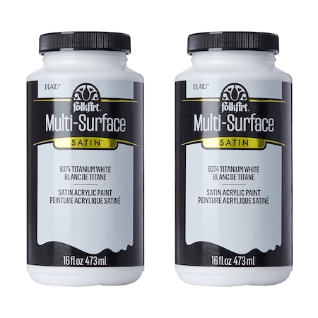 Folkart Acrylic Paint, Satin, Acrylic Base, Titanium White 6374