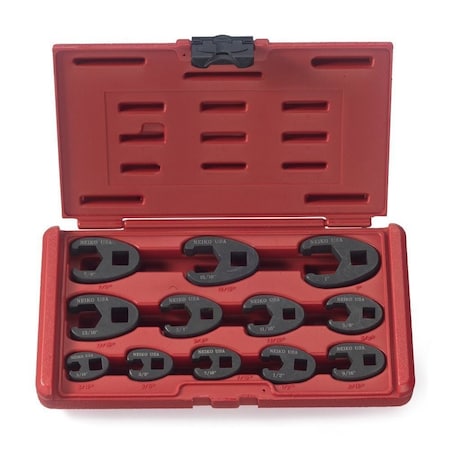 Neiko Crowfoot Wrench Set 0.5 in and 0.375 in Dr. SAE, Flare Nut 03323A
