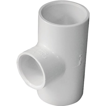 Lasco Reducing Pipe Tee, 1 x 34 in, Slip, PVC, White, SCH 40 Schedule, 450 psi Pressure 401131BC