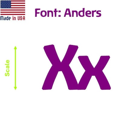 Aacc Self-Adhesive Vinyl Letter: x, Scale: 4.5 in. Color: Purple Font: Anders by, 8PK AACC-Anders-lx-Purple-I4.5x8
