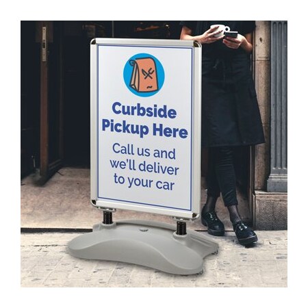 Specialty Store Services 24 X 36 Double Sided Snapframe Sidewalk Sign For Posters With Water-Fill Base and Springs 90167S