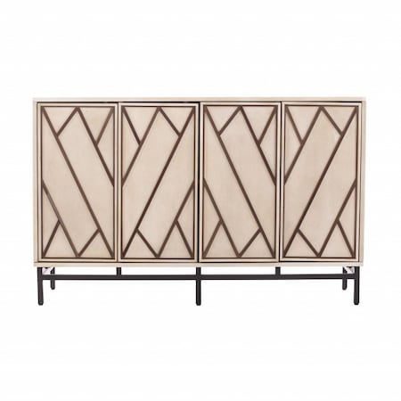 Homeroots Champagne Deco Buffet Storage Cabinet 401683