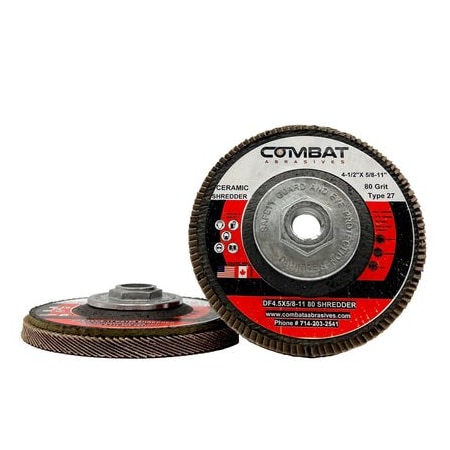Renegade Products Usa Ceramic Shredder Flap Discs 4-1/2" x 5/8-11" With Hub, Type 29, 80 Grit DF4.5X5/8-11X80SHREDDER