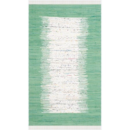 Safavieh 6 x 9 ft. Montauk Hand Woven Medium Rectangle Area RugIvory & Sea Green MTK711D-6