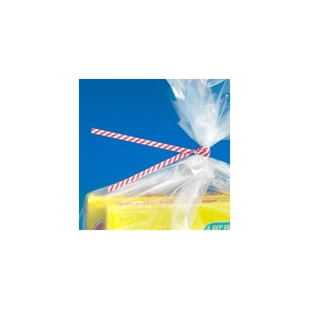 Bubblefast 2000-4 x 5/32'' Red Candy Stripe Paper Twist Ties, 2000PK BFPBT4CS