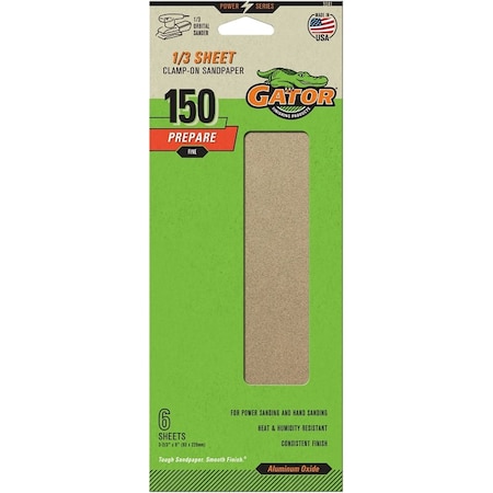 Ali 3-2/3x9 150G Sheet, 6PK 5041