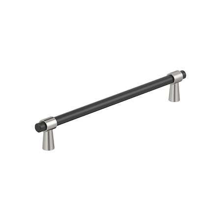 Amerock Mergence 7-9/16 inch 192mm Center-to-Center Matte Black/Polished Nickel Cabinet Pull BP36980FBPN