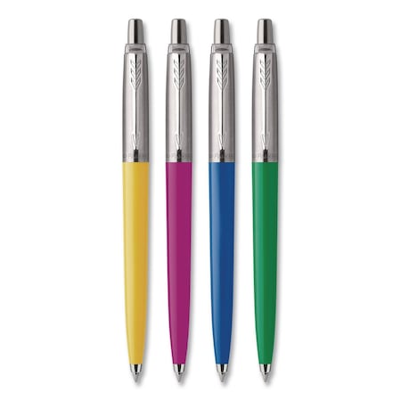 Parker Jotter Ballpoint Pen, Spirit of the 1990s Collection, Retractable, Medium 0.7 mm, Black Ink, 4PK 2084405