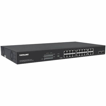 Intellinet Network Solutions Intellinet 16-Port Gigabit Ethernet PoE+ Switch with 4 RJ45 Gigabit and 2 SFP Uplink Ports 561419