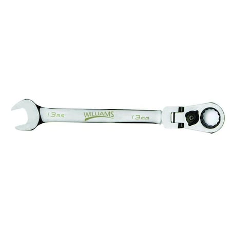 Williams FLEX HEAD REVERSIBLE COMBINATION WRENCH, 10 MM, 12 POINTS, 6 5/16 IN OAL JHW1210MRCF