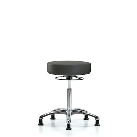 Blue Ridge Ergonomics Vin Stool without Back Chrome-Medium Bench Ht with Stationary Glides in Charcoal Trailblazer Vin BR-VMBSO-CR-NF-RG-8605