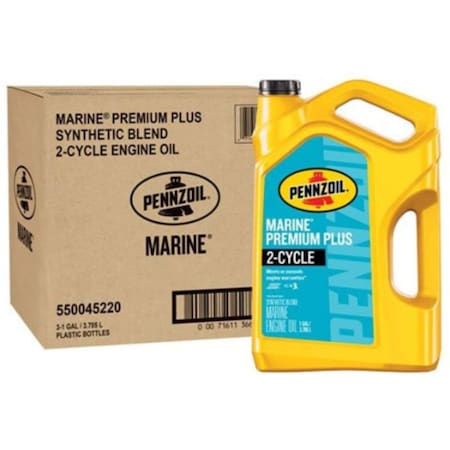Pennzoil 2-Cycle Synthetic Blend Marine Motor Oil, Prem Plus, TC-W3, 1 Gal. 550045220