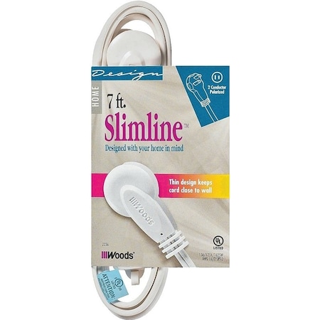 Southwire Extension Cord, 16 AWG, Indoor, White, 7 ft 2236