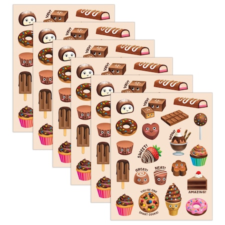 Teacher Created Resources Chocolate Smelly Stickers, 120-Piece Set, 6PK 9456
