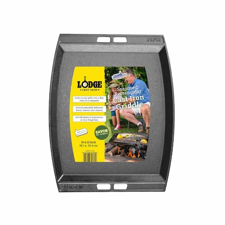 Lodge 15 x 12 Inch Rectangular Cast Iron Griddle, 3PK LJSCP3