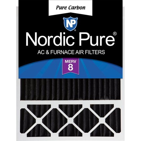 Nordic Pure 20x25x5 Pure Carbon Pleated Air Filter, High Capacity, MERV 8 20x25x5HPCP-1