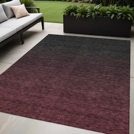 Homeroots 5' X 8' Merlot And Charcoal Abstract Washable Indoor Outdoor Area Rug 588949